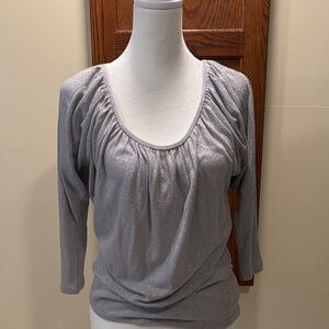 White House Black Market Metallic Silver Blouse - Size XS